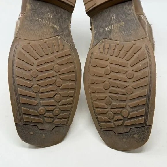 Bed Stu Revolution Boots Mens 10 Brown Distressed Leather Side Zip Ankle Hipster - Picture 15 of 16